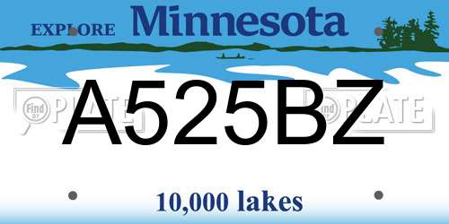 A525BZ Minnesota License Plate