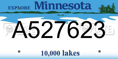 A527623 Minnesota License Plate