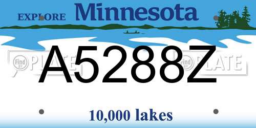 A5288Z Minnesota License Plate
