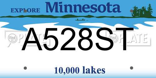 A528ST Minnesota License Plate