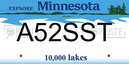 A52SST Minnesota License Plate