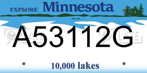 A53112G Minnesota License Plate