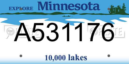 A531176 Minnesota License Plate