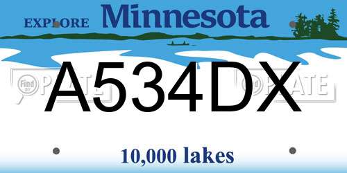 A534DX Minnesota License Plate