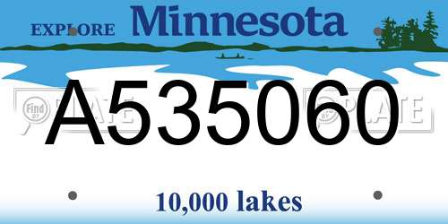 A535060 Minnesota License Plate