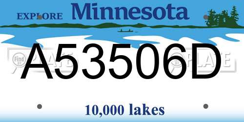 A53506D Minnesota License Plate