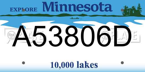 A53806D Minnesota License Plate