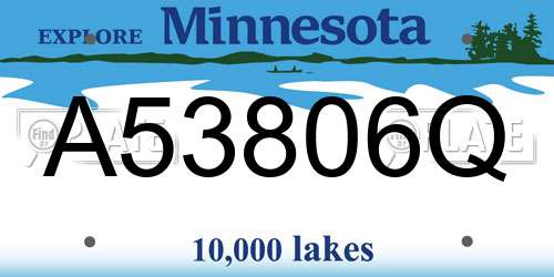 A53806Q Minnesota License Plate