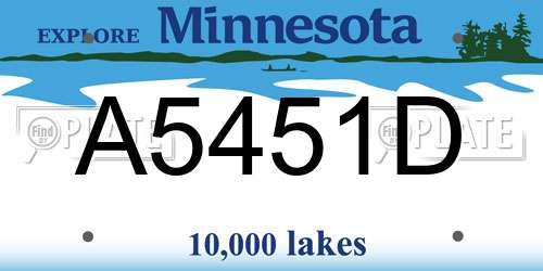 A5451D Minnesota License Plate