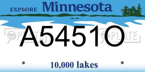 A5451O Minnesota License Plate