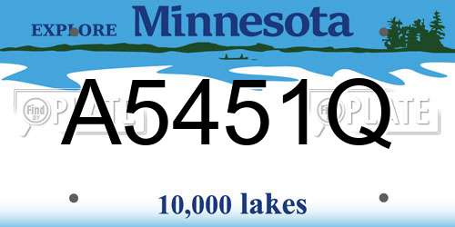 A5451Q Minnesota License Plate