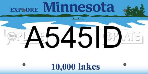 A545ID Minnesota License Plate