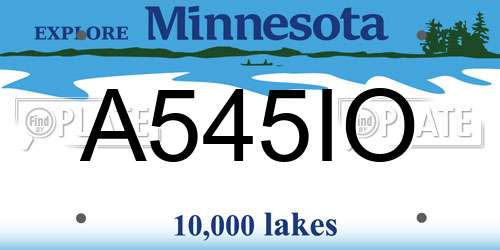 A545IO Minnesota License Plate