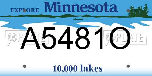A5481O Minnesota License Plate