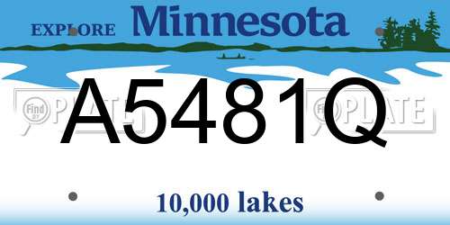 A5481Q Minnesota License Plate