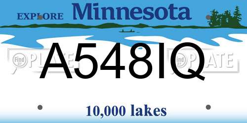 A548IQ Minnesota License Plate