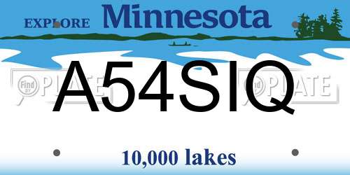 A54SIQ Minnesota License Plate