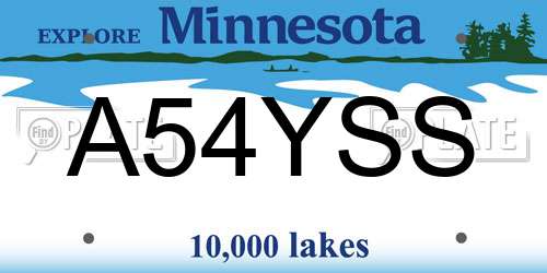 A54YSS Minnesota License Plate