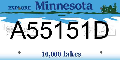 A55151D Minnesota License Plate