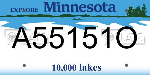 A55151O Minnesota License Plate