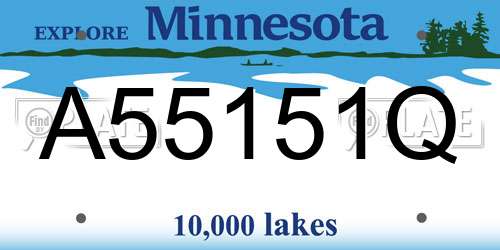 A55151Q Minnesota License Plate