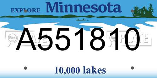 A551810 Minnesota License Plate