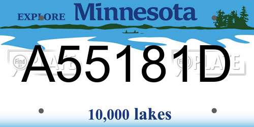 A55181D Minnesota License Plate