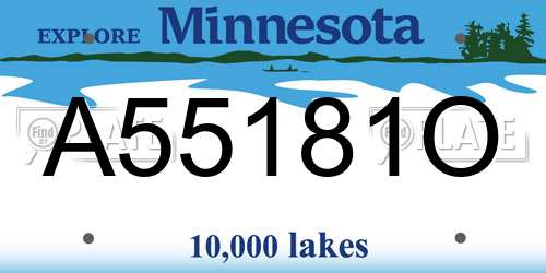 A55181O Minnesota License Plate