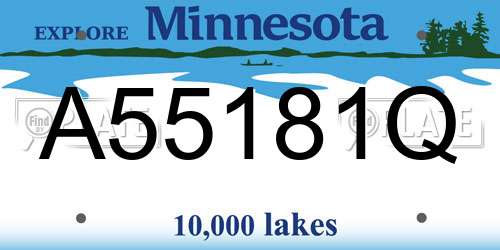 A55181Q Minnesota License Plate