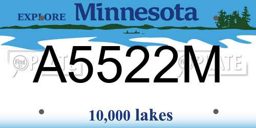 A5522M Minnesota License Plate