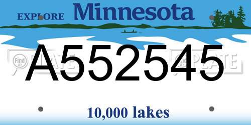 A552545 Minnesota License Plate