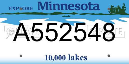 A552548 Minnesota License Plate