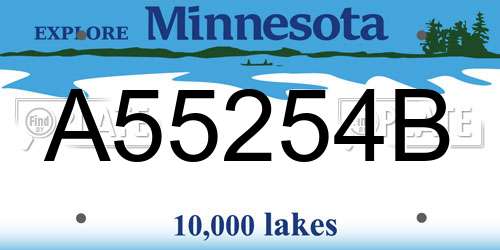 A55254B Minnesota License Plate