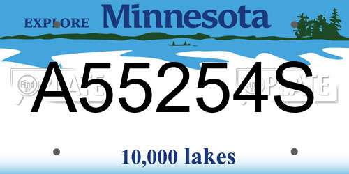 A55254S Minnesota License Plate