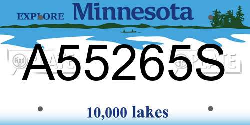 A55265S Minnesota License Plate