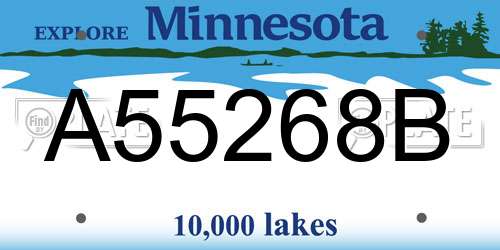 A55268B Minnesota License Plate