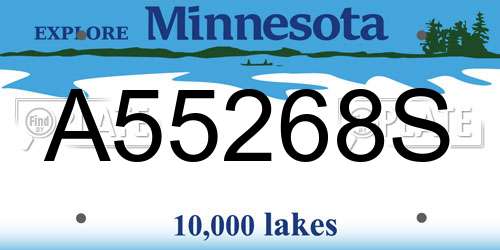 A55268S Minnesota License Plate