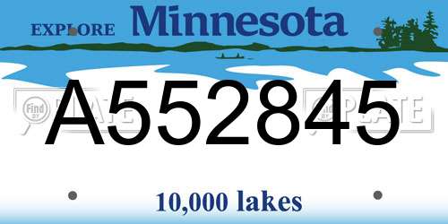 A552845 Minnesota License Plate