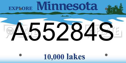 A55284S Minnesota License Plate
