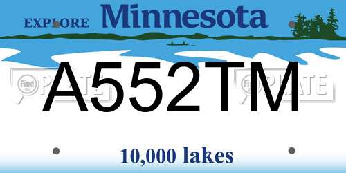 A552TM Minnesota License Plate