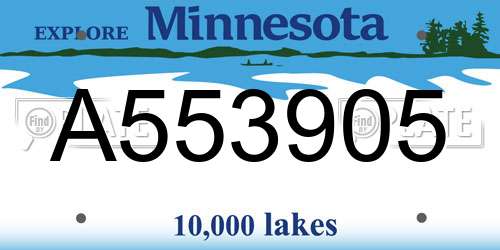 A553905 Minnesota License Plate