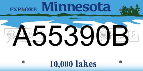 A55390B Minnesota License Plate