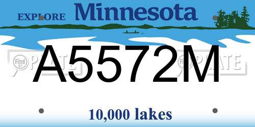 A5572M Minnesota License Plate