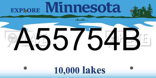 A55754B Minnesota License Plate
