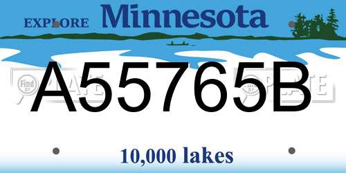 A55765B Minnesota License Plate