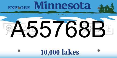 A55768B Minnesota License Plate