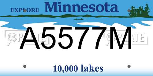 A5577M Minnesota License Plate