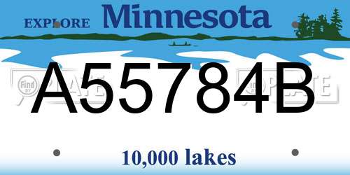 A55784B Minnesota License Plate