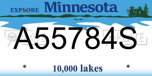 A55784S Minnesota License Plate