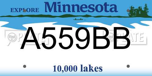 A559BB Minnesota License Plate